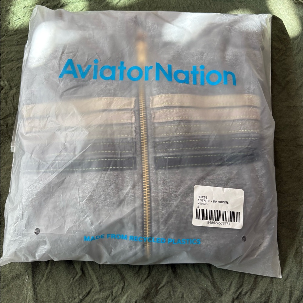 Aviator Nation Gray Hoodie with Gold Zipper